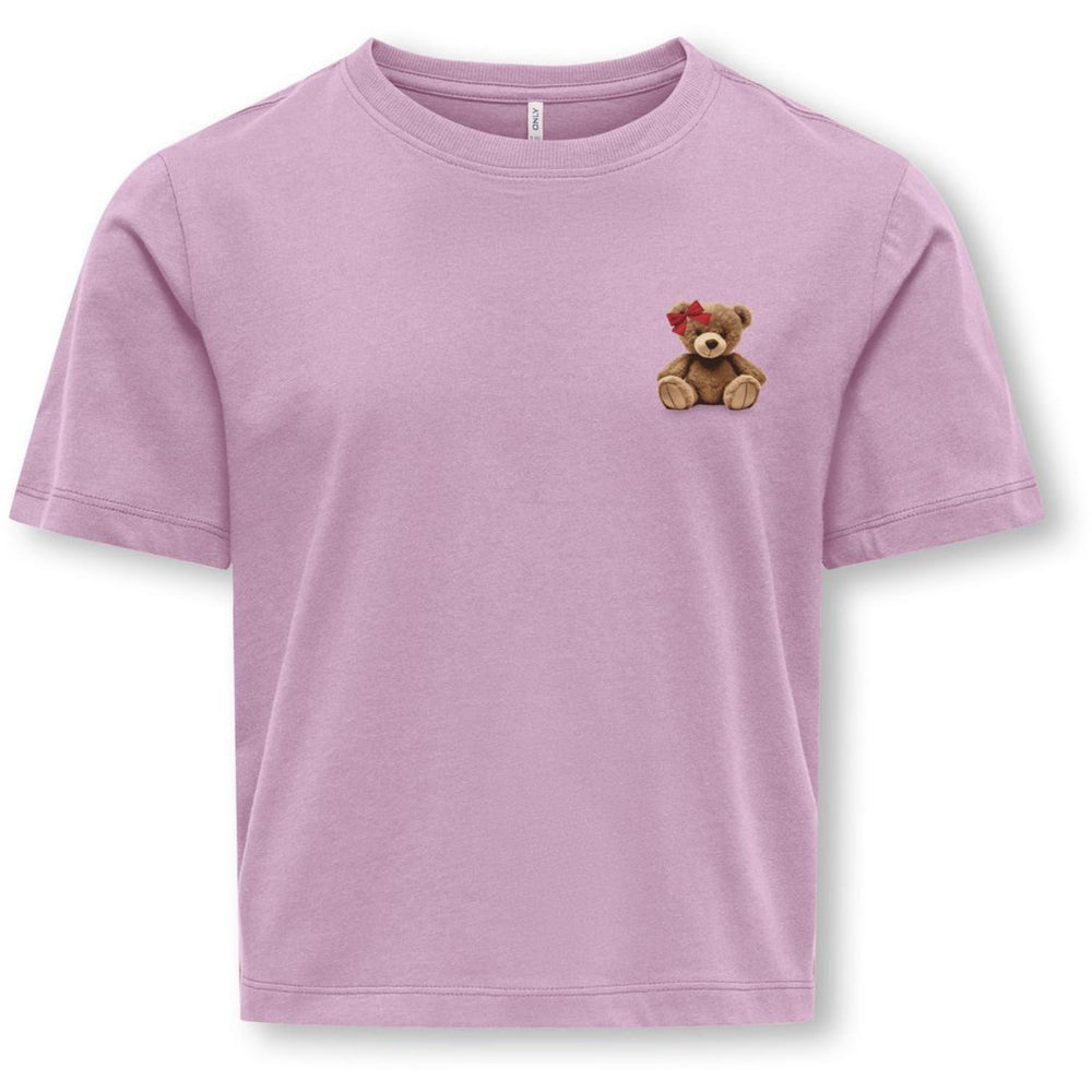 Køb kids ONLY Mauve Orchid Teddy Bow Kogrex S/S Printed Top Jrs