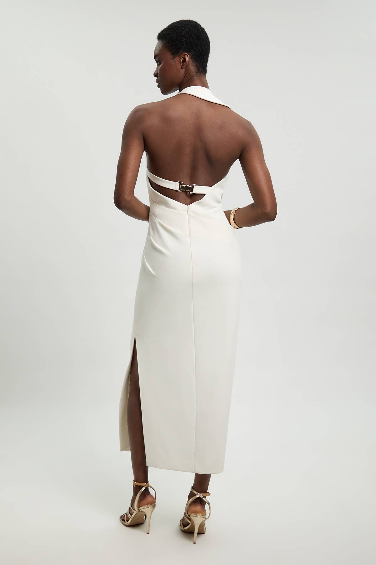 KarenMillen Robe Longue Ajustée En Tissu Stretch Compact Avec Détails De Finition