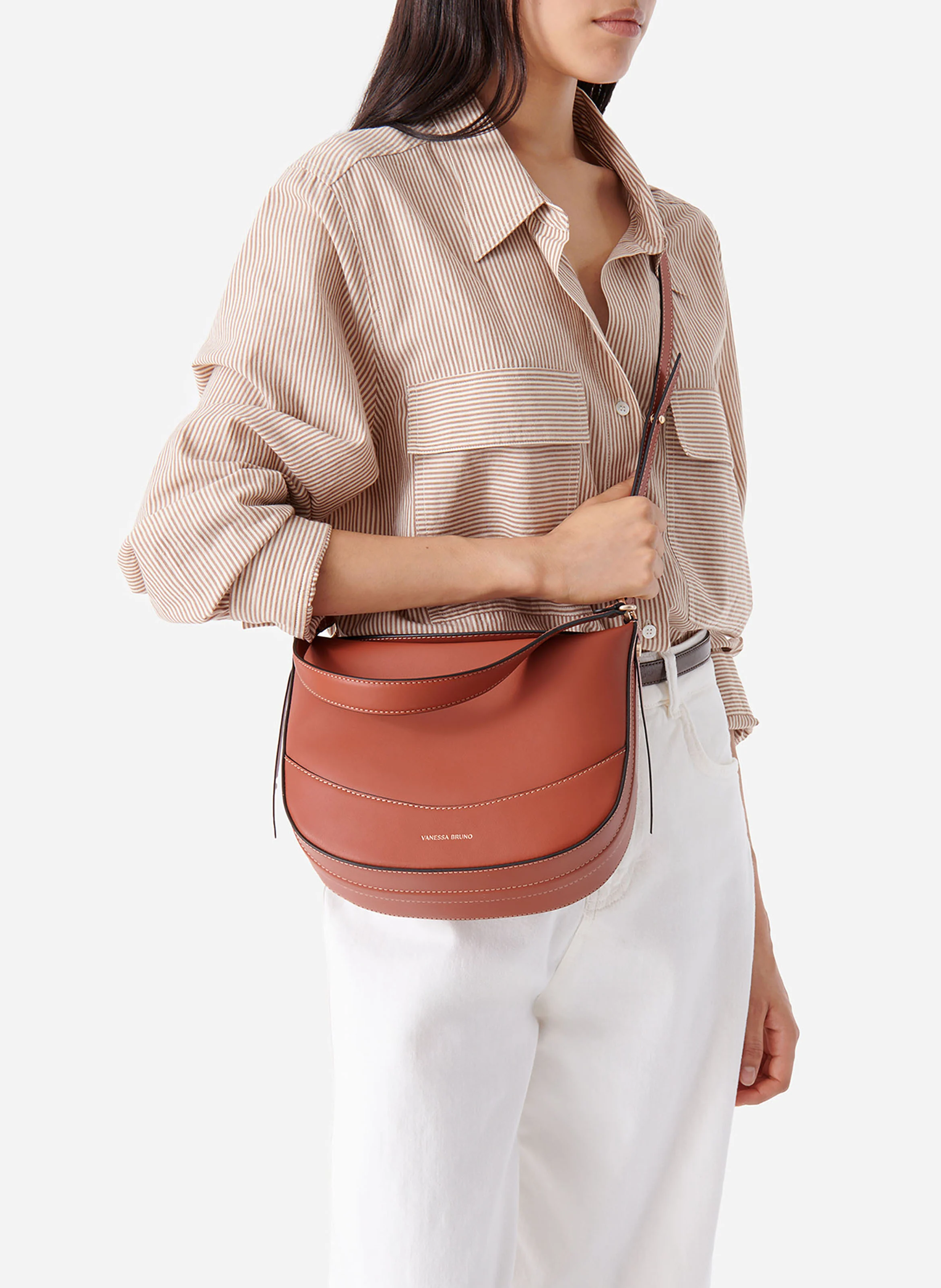 DAILY BAG MM - Sac porté épaule en cuir | Marron