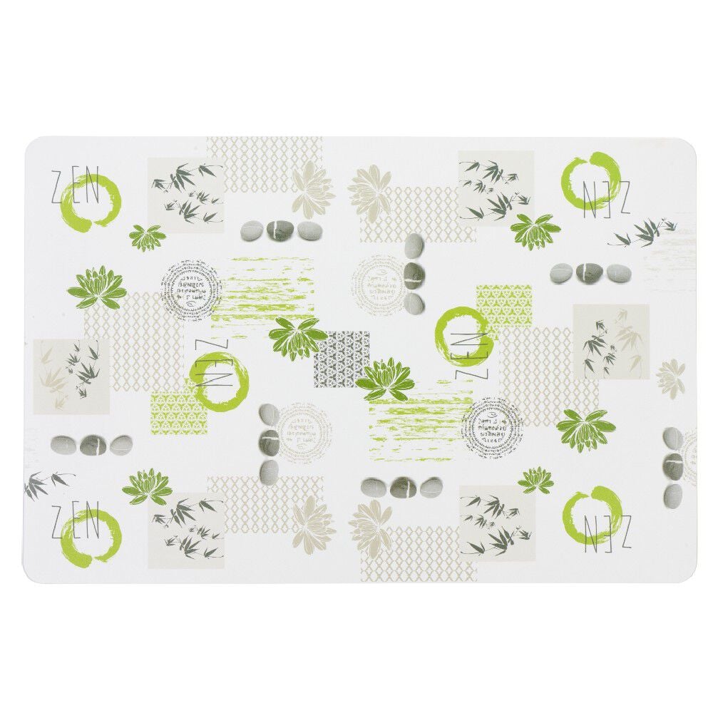 Set de table rectangulaire plastique décor galets zen