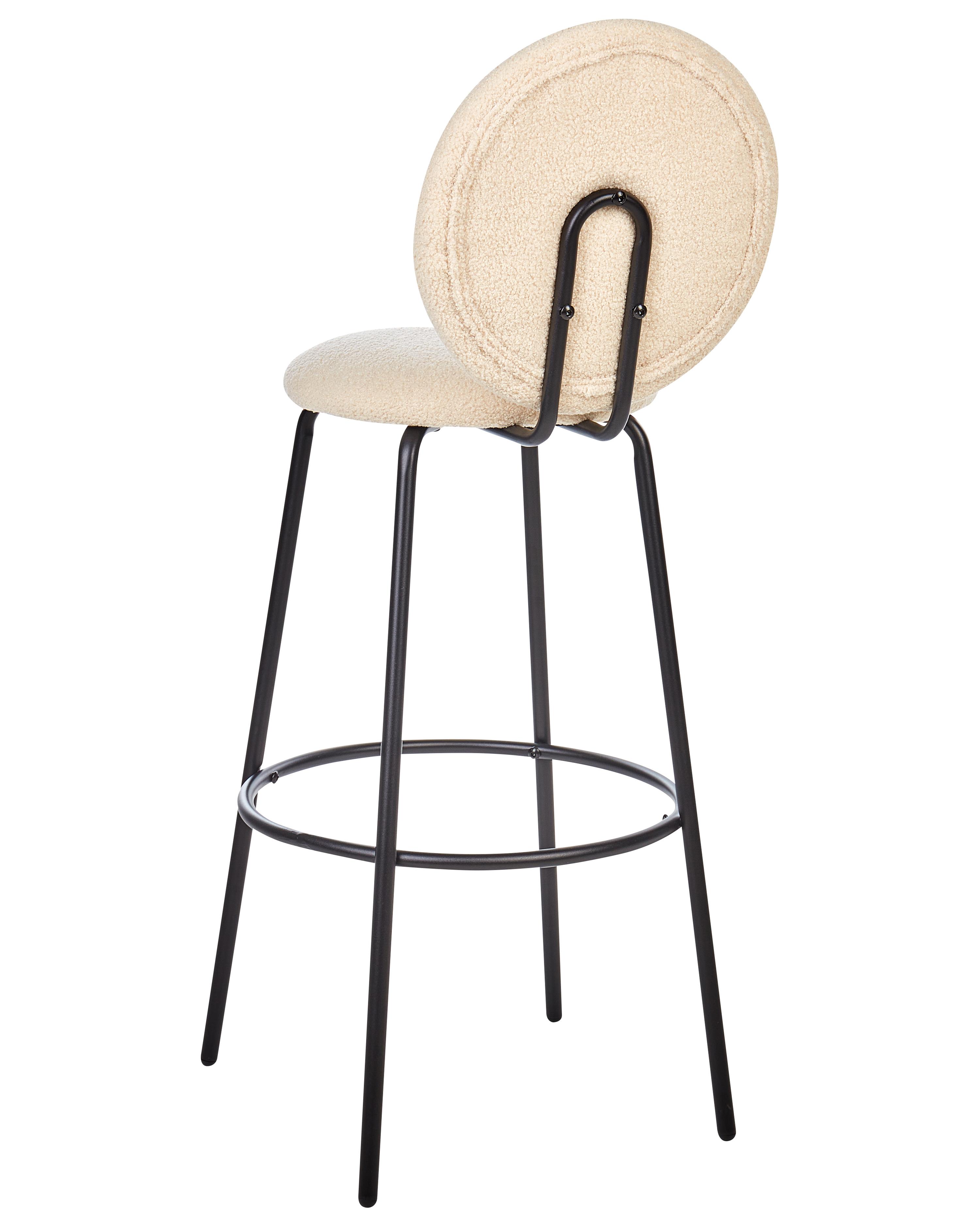 Set van 2 barstoelen EMERY Bouclé Lichtbeige