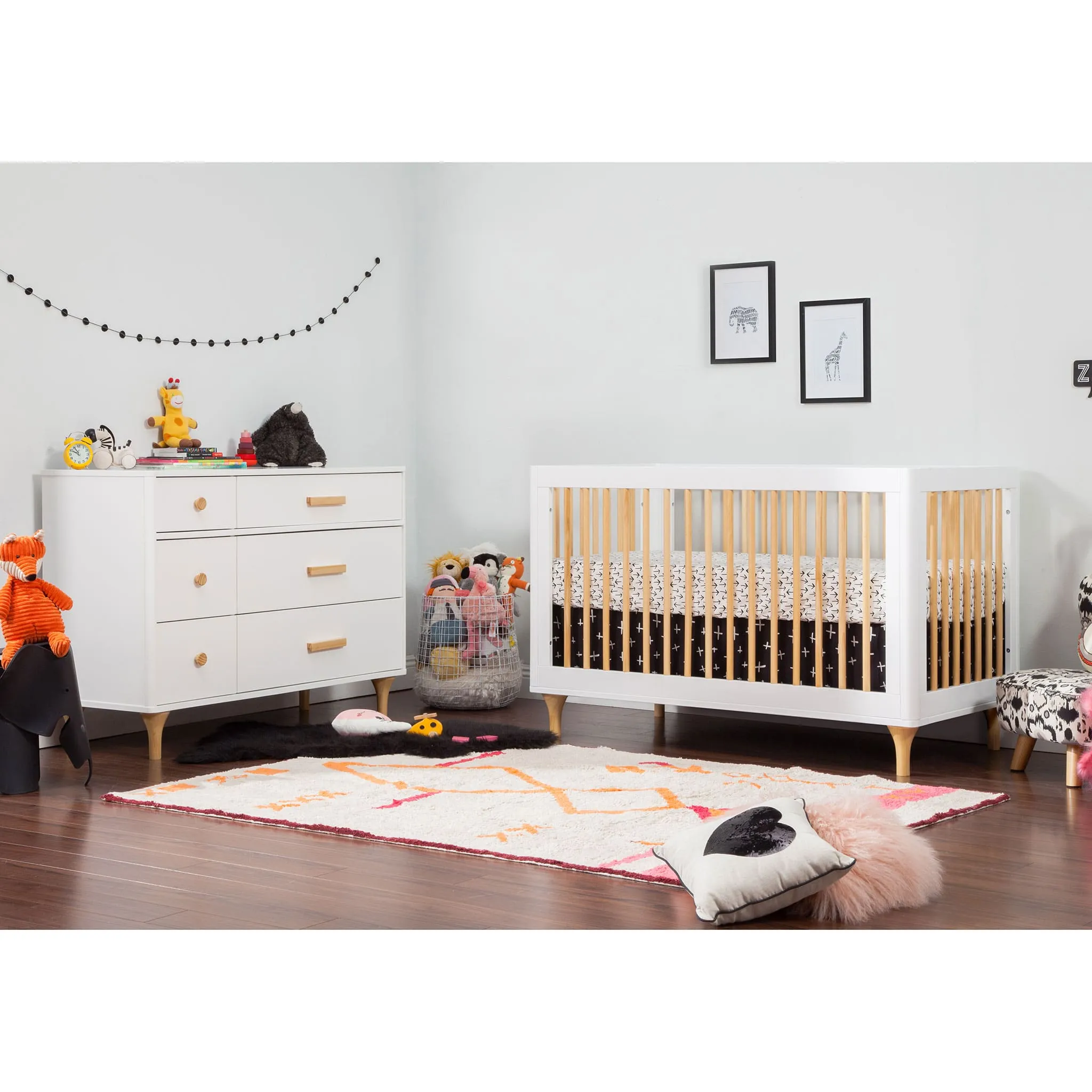 Babyletto Bureau Double 6 Tiroirs Lolly - Blanc  Naturel