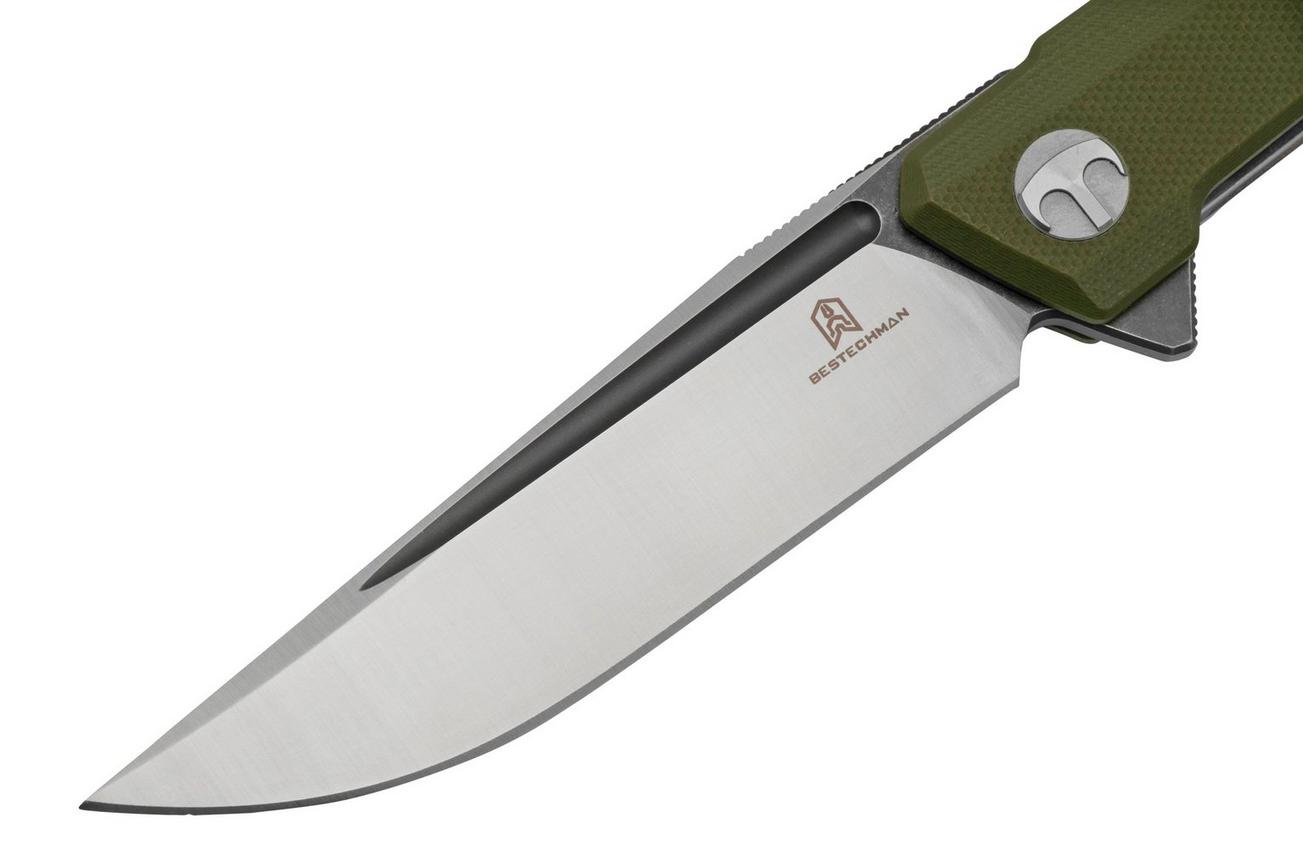 Bestechman Dundee BMK01E, OD Green, Satin D2 And Black Coating, zakmes Ostap Hel design