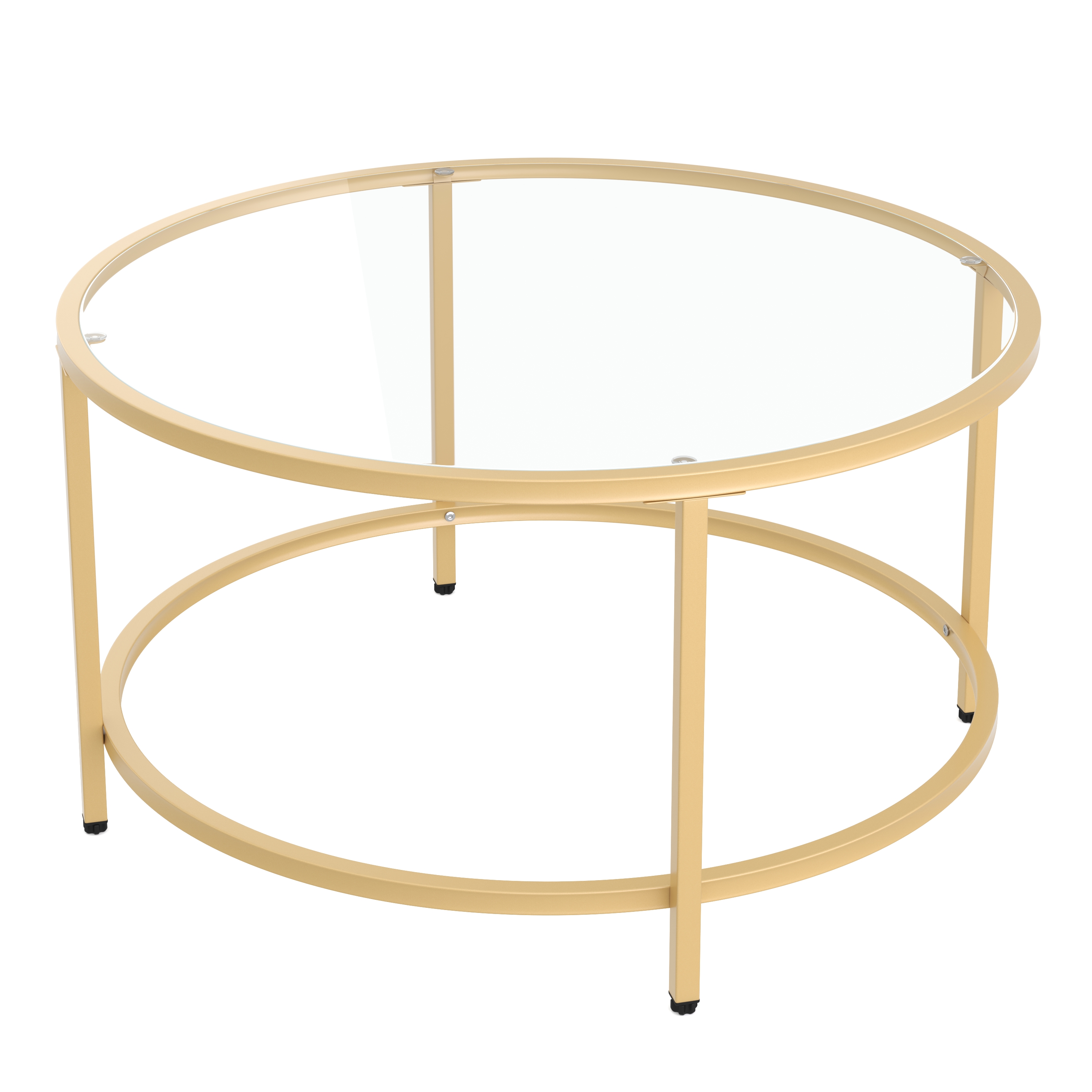 Beistelltisch Glas TYRO rund 84 cm gold