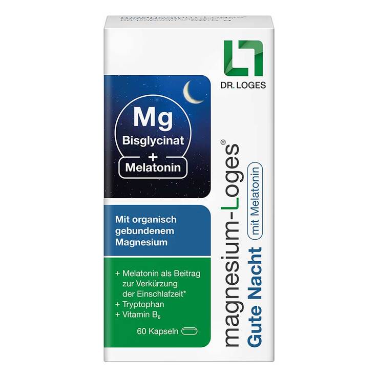 Magnesium-Loges Gute Nacht mit Melatonin Kapseln, 60 St