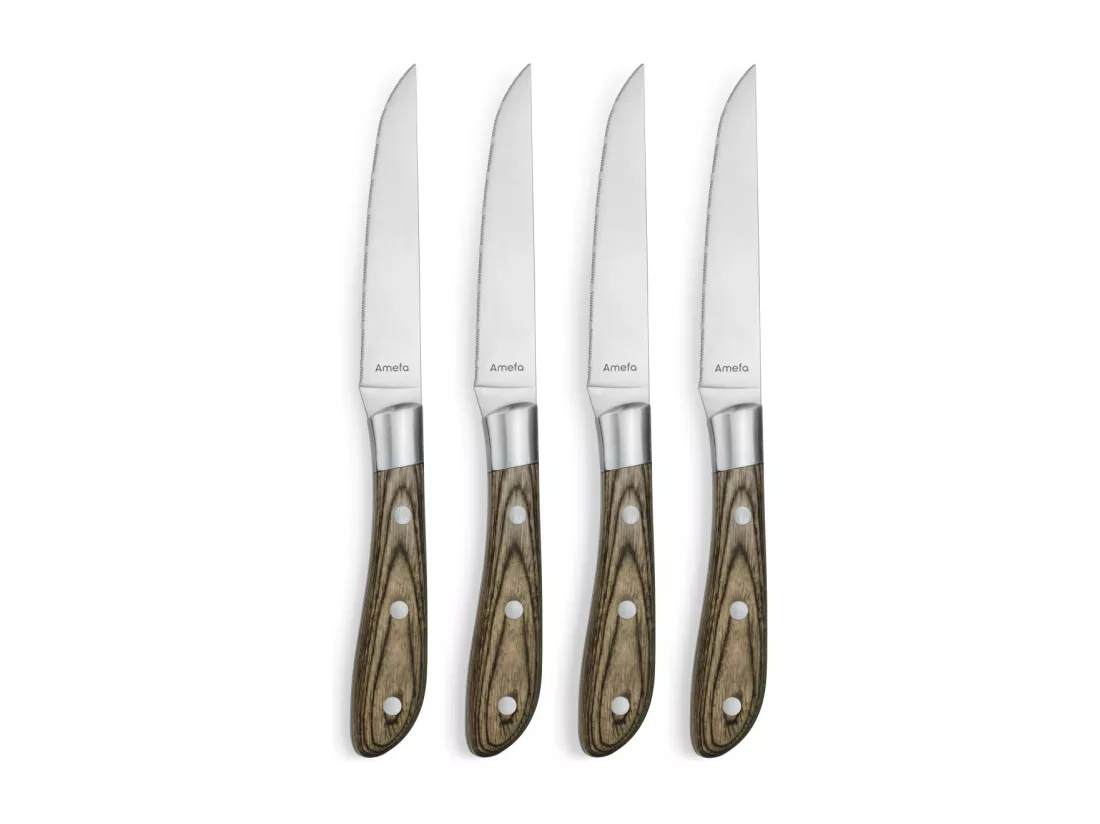 Achille - Coffret 4 couteaux steak bois de pakka
