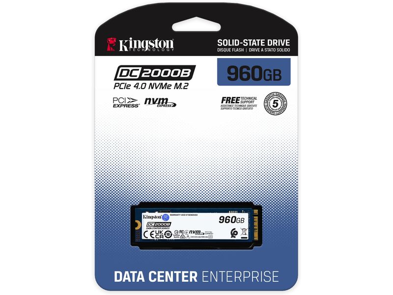 Kingston SSD DC2000B M.2 2280 NVMe 960 GB M.2 2280-Solid State Drive mit 960 GB