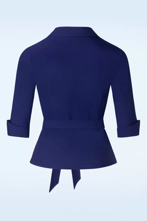 Glamour Bunny Business Babe Veronika blouse in koningsblauw