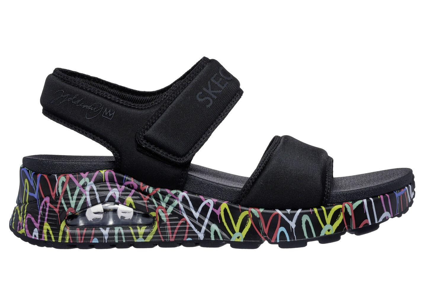 SKECHERS Sandale aus gepolstertem Textilmaterial