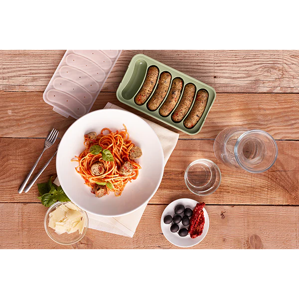 Moule silicone 6 saucisses végétales Veggie sausage vert Lékué
