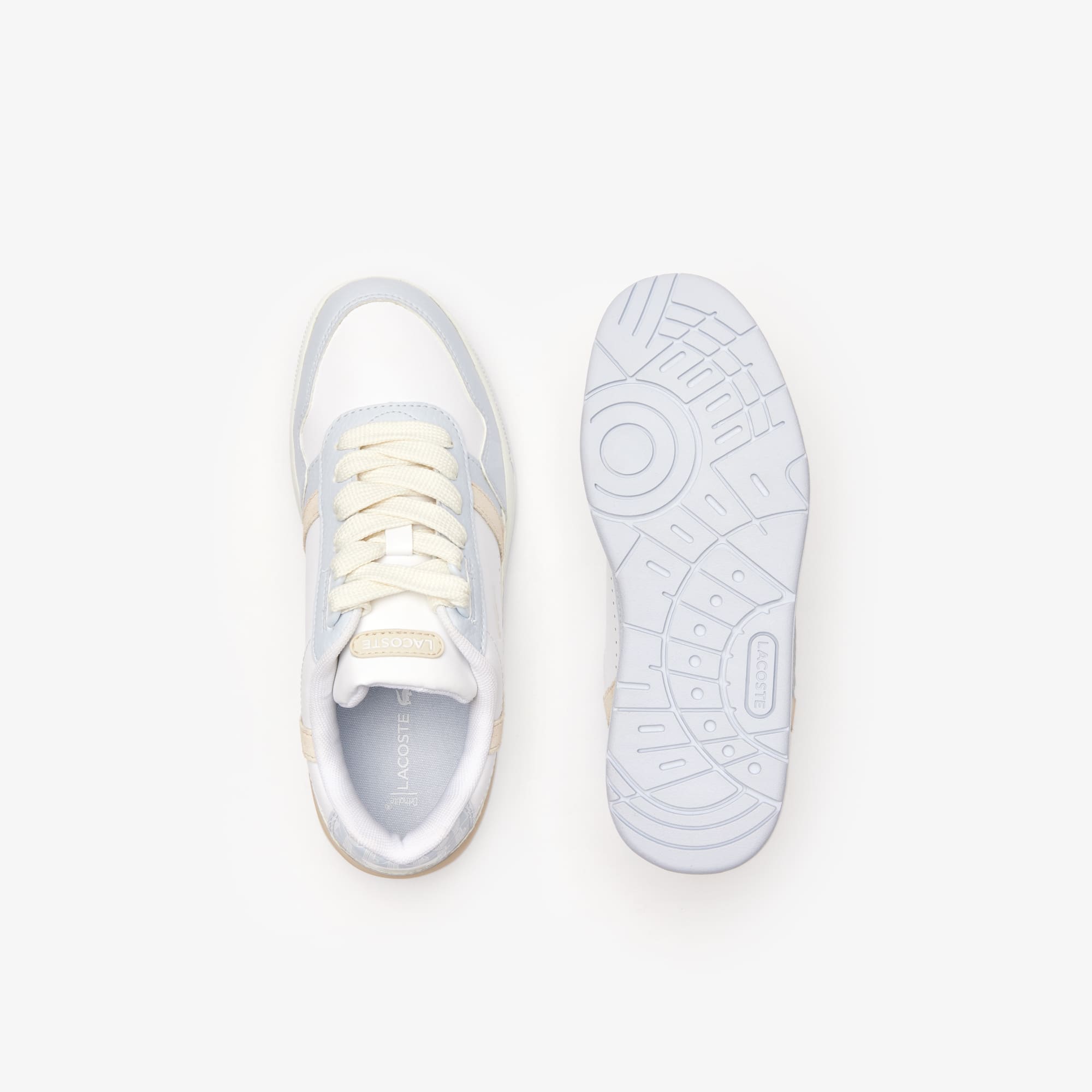 Sneakers T-Clip femme en cuir avec monogramme Sneakers - Blanc - Lacoste - Femme