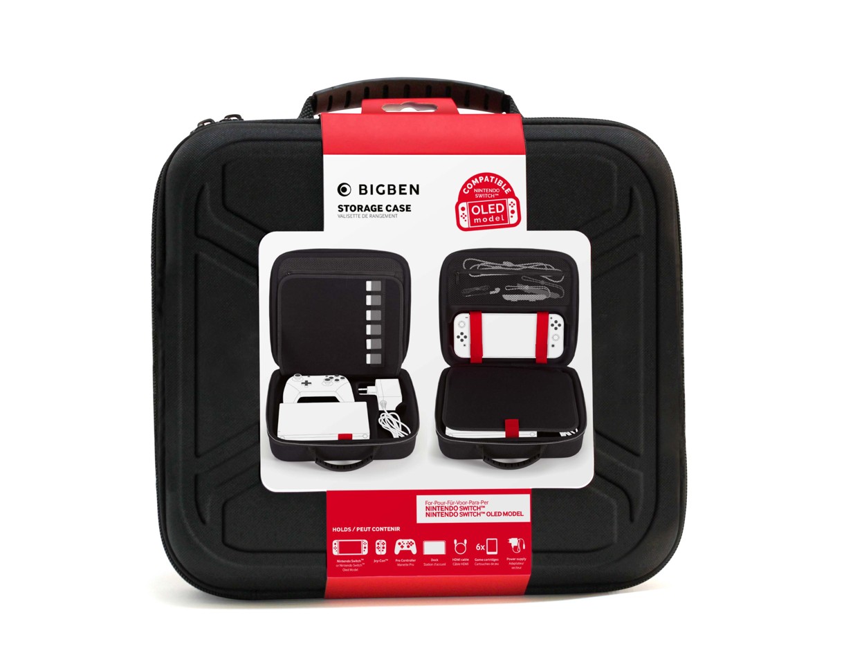 Bigben Storage Case Black Hard Case for Switch Including Docking Station Compatible with Switch Lite/OLED