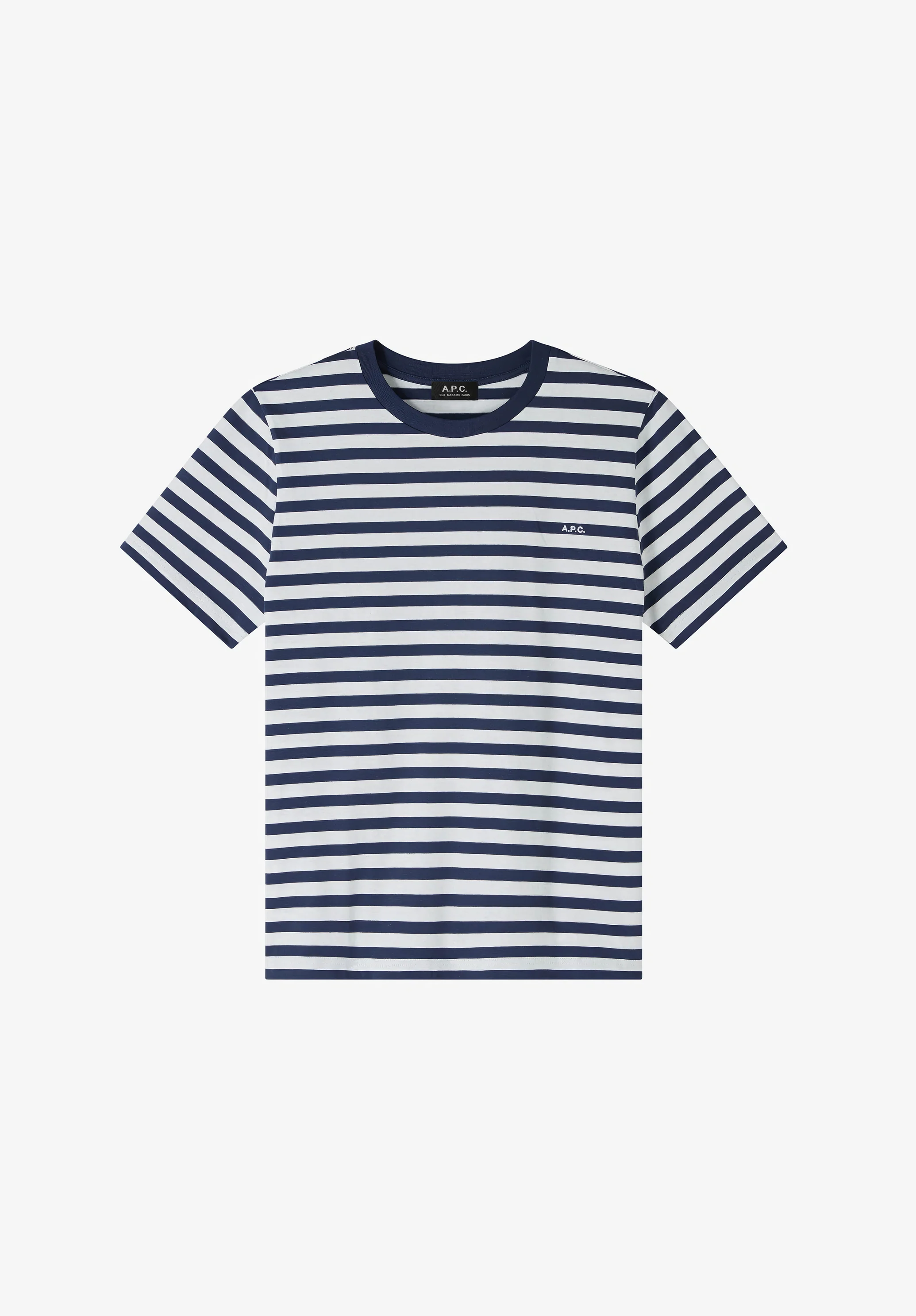 T-Shirt Standard A.P.C. Brodé Rayé Unisexe - Dark navy