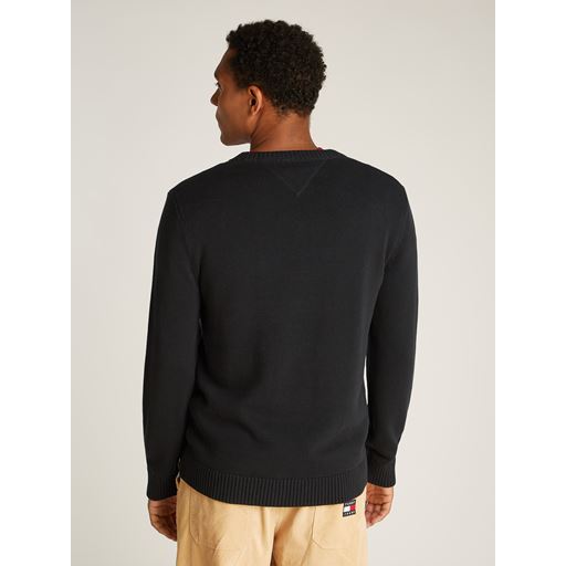 Tommy Jeans Slim Essential Vneck Striktrøje, Black, XL