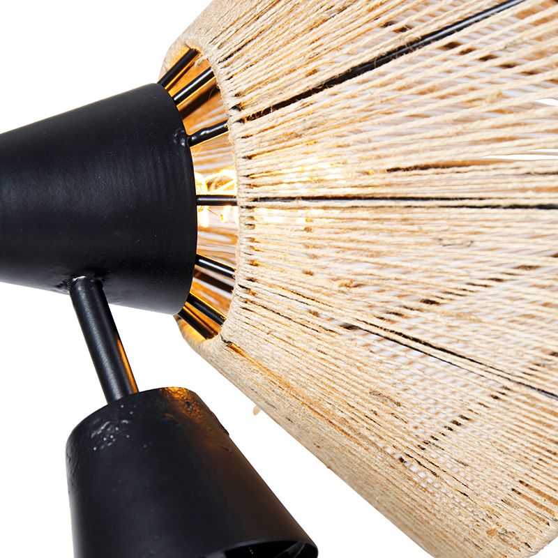 Landelijke vloerlamp tripod touw - Jenthe