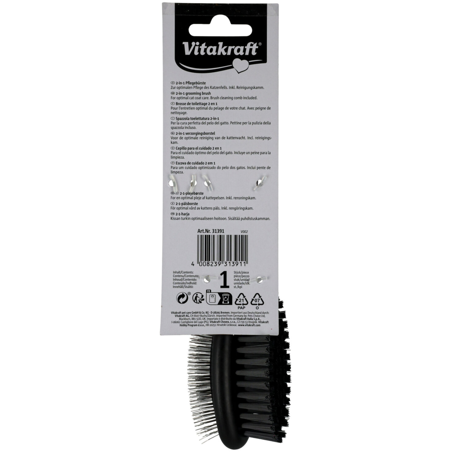 Vitakraft Bürste oval, beidseitg