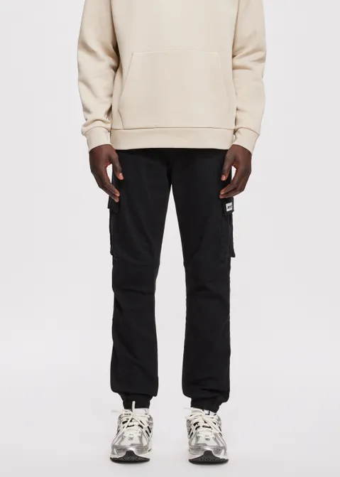 Twill cargobroek zwart (ZWART)