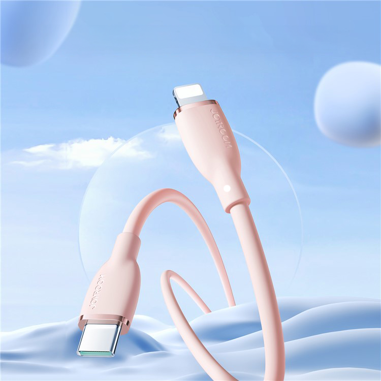 (2m) 30W USB C auf Lightning Ladekabel Silikon Datenkabel - Rosa