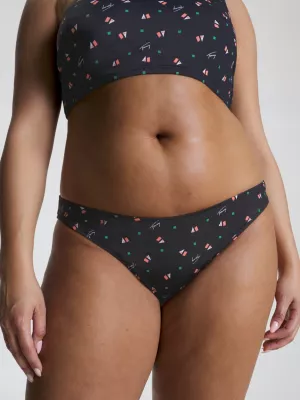 Calcinha de biquíni ousada com estampa exclusiva