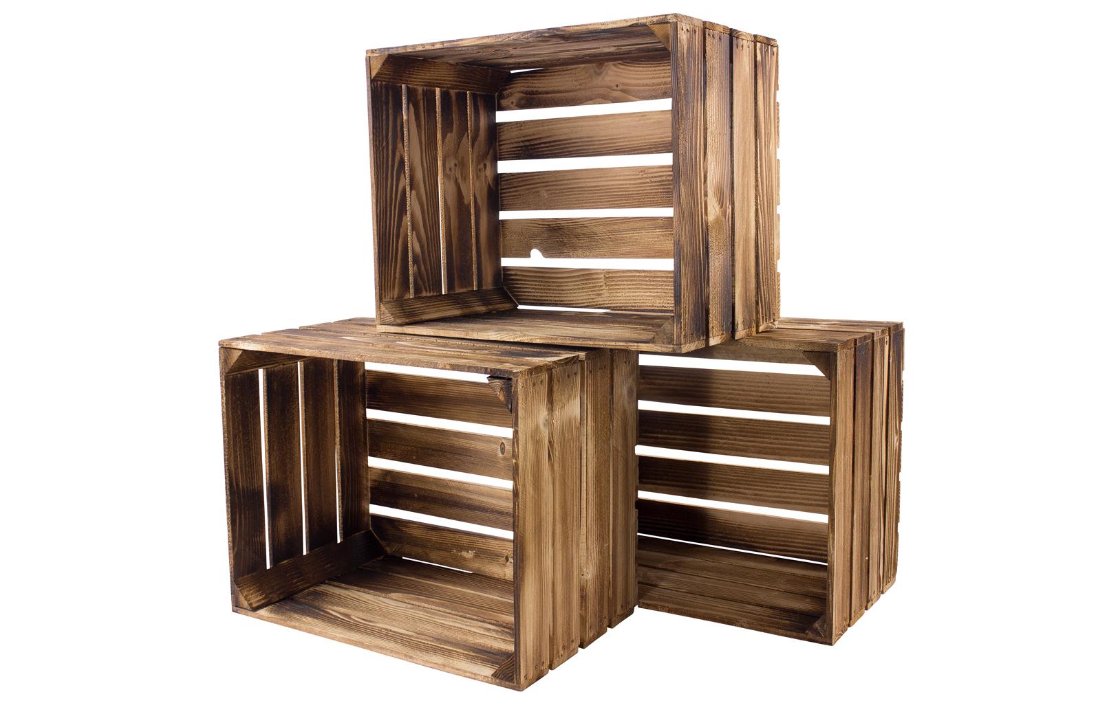 Holzharasse Vintage geflammt 40 x 50 cmObstharasse Vintage