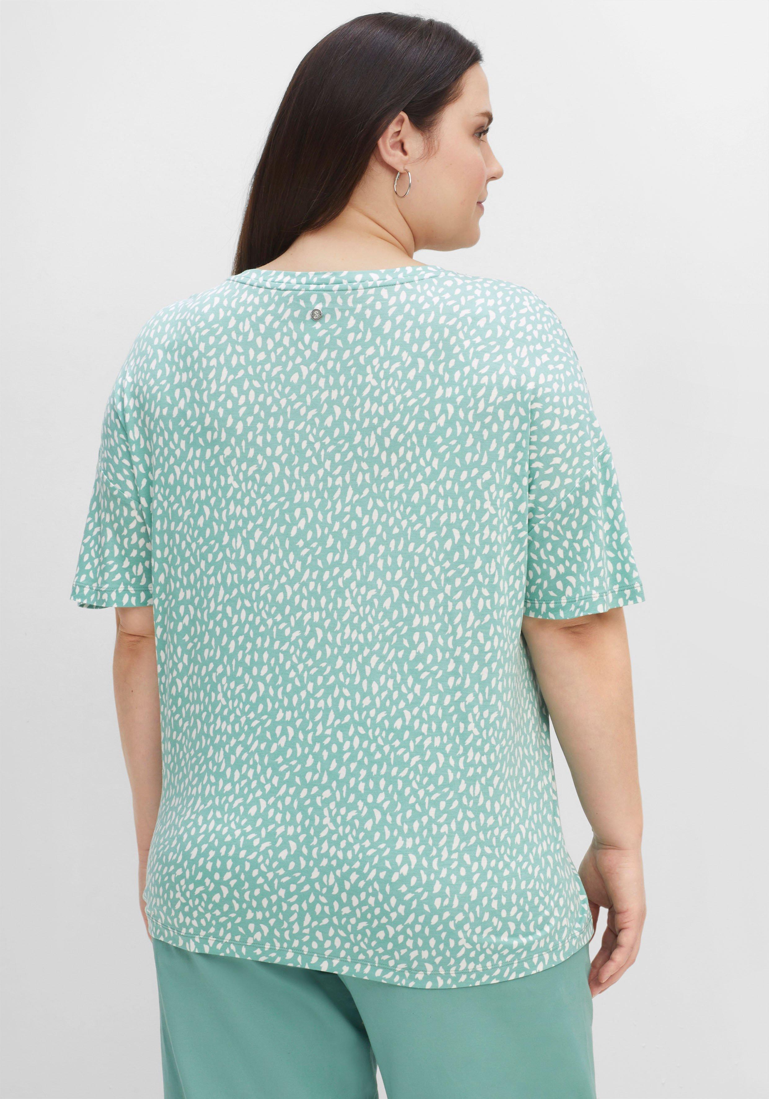 Shirt mit Minimalprint, aus reiner Viskose