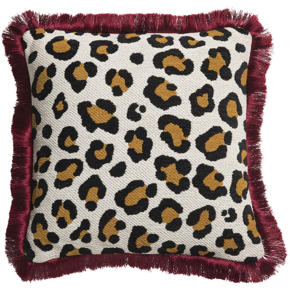 Kussen Panter Fringe 45x45 cm