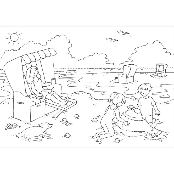 Metallic Sticker Malbuch - Am Meer