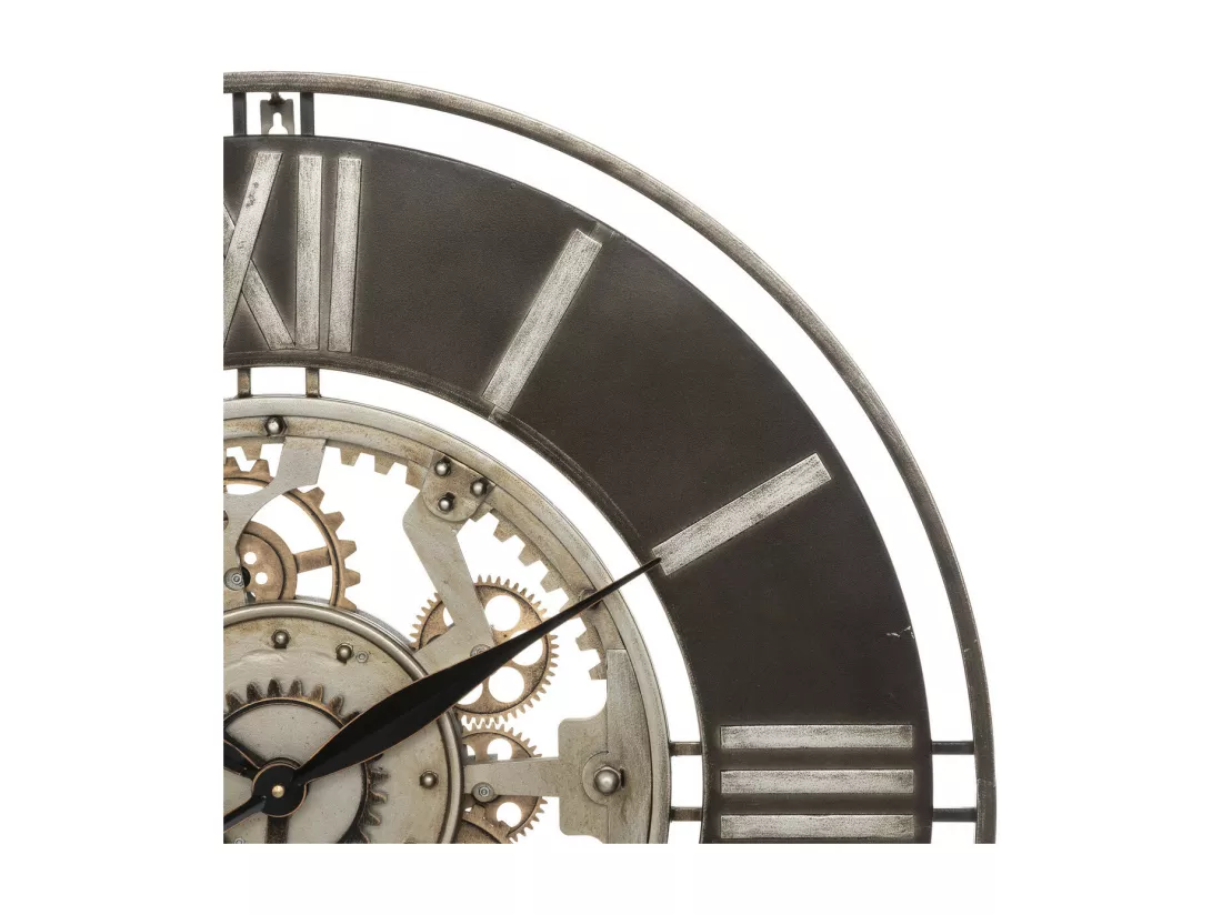Grande Pendule murale en Métal Doré D 70 cm