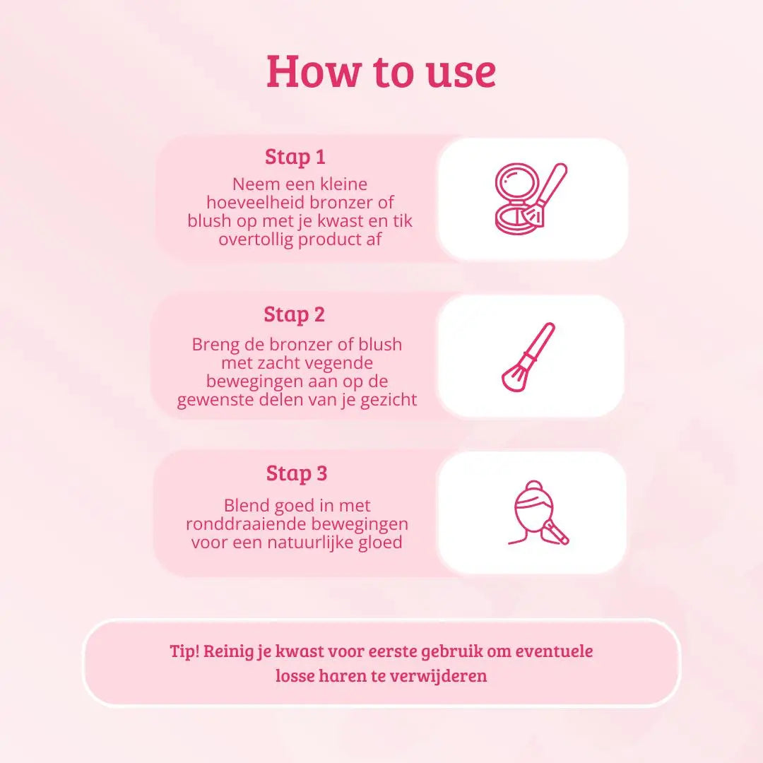 Soft Pink & Gold Bronzer & Blush Blending Brush