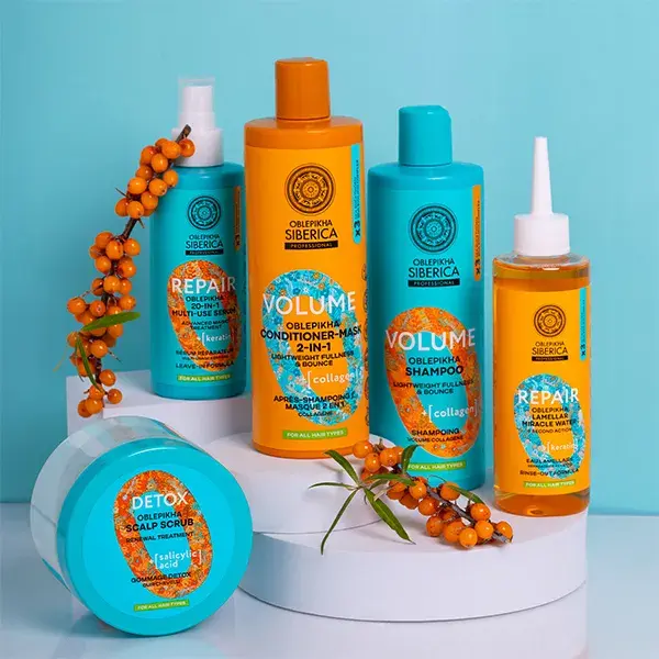 Natura Siberica Oblepikha O Condicionador e Máscara 2 em 1 para todos os tipos de cabelo 400ml