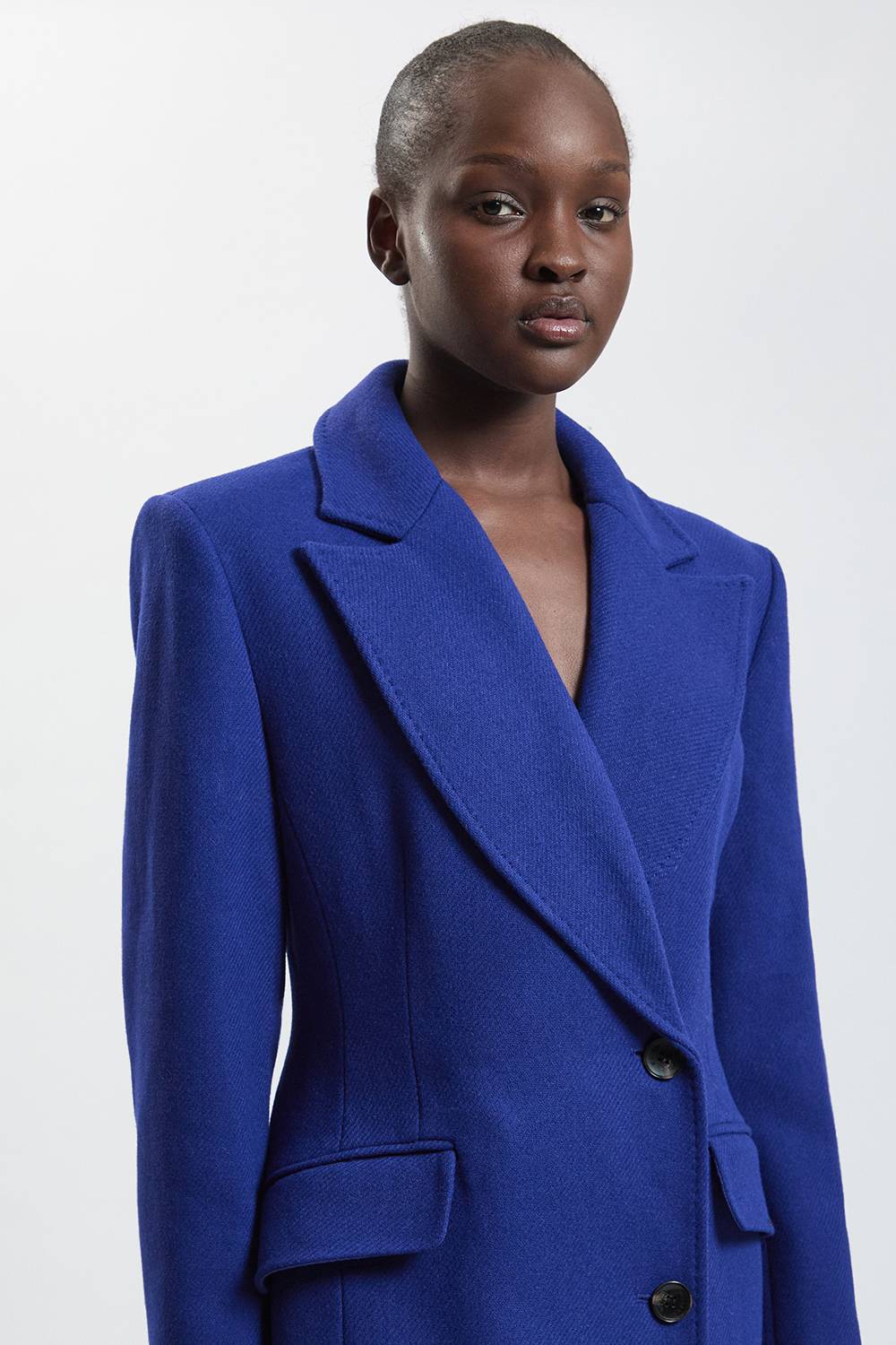 KarenMillen Manteau Long Ajusté En Mélange De Laine Coupe Tailleur Petite
