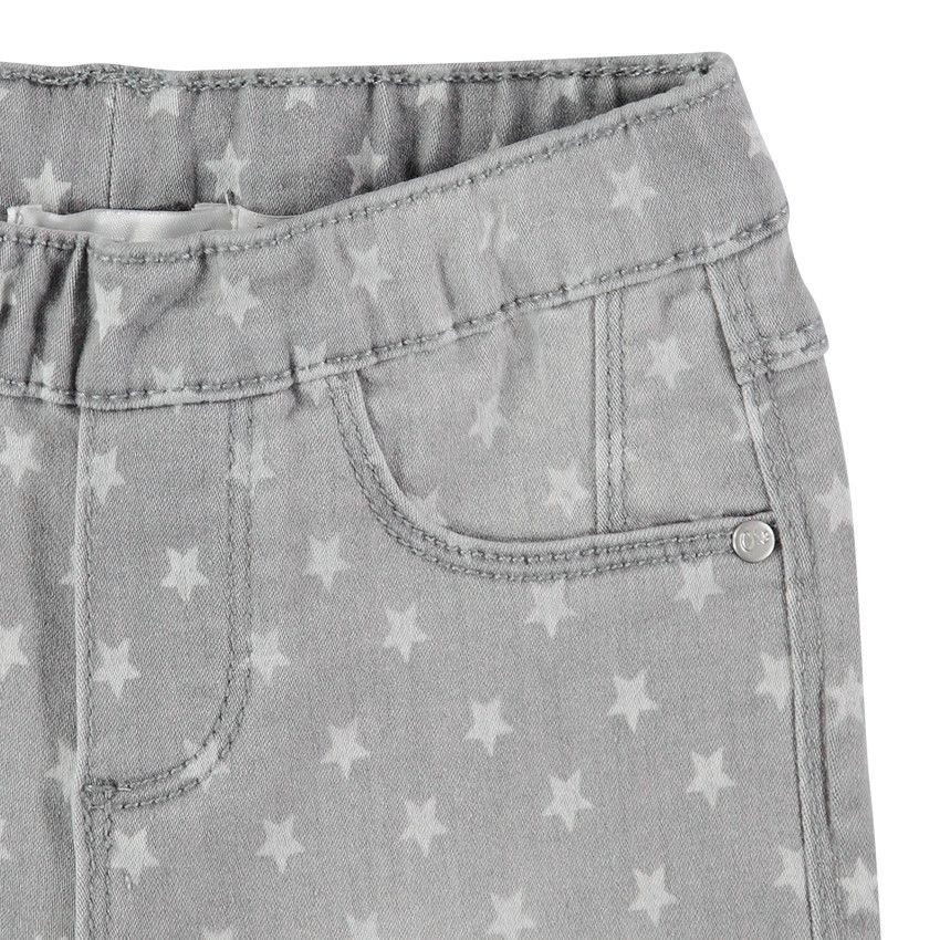 Jegging effet used à étoiles all-over - Gris chiné