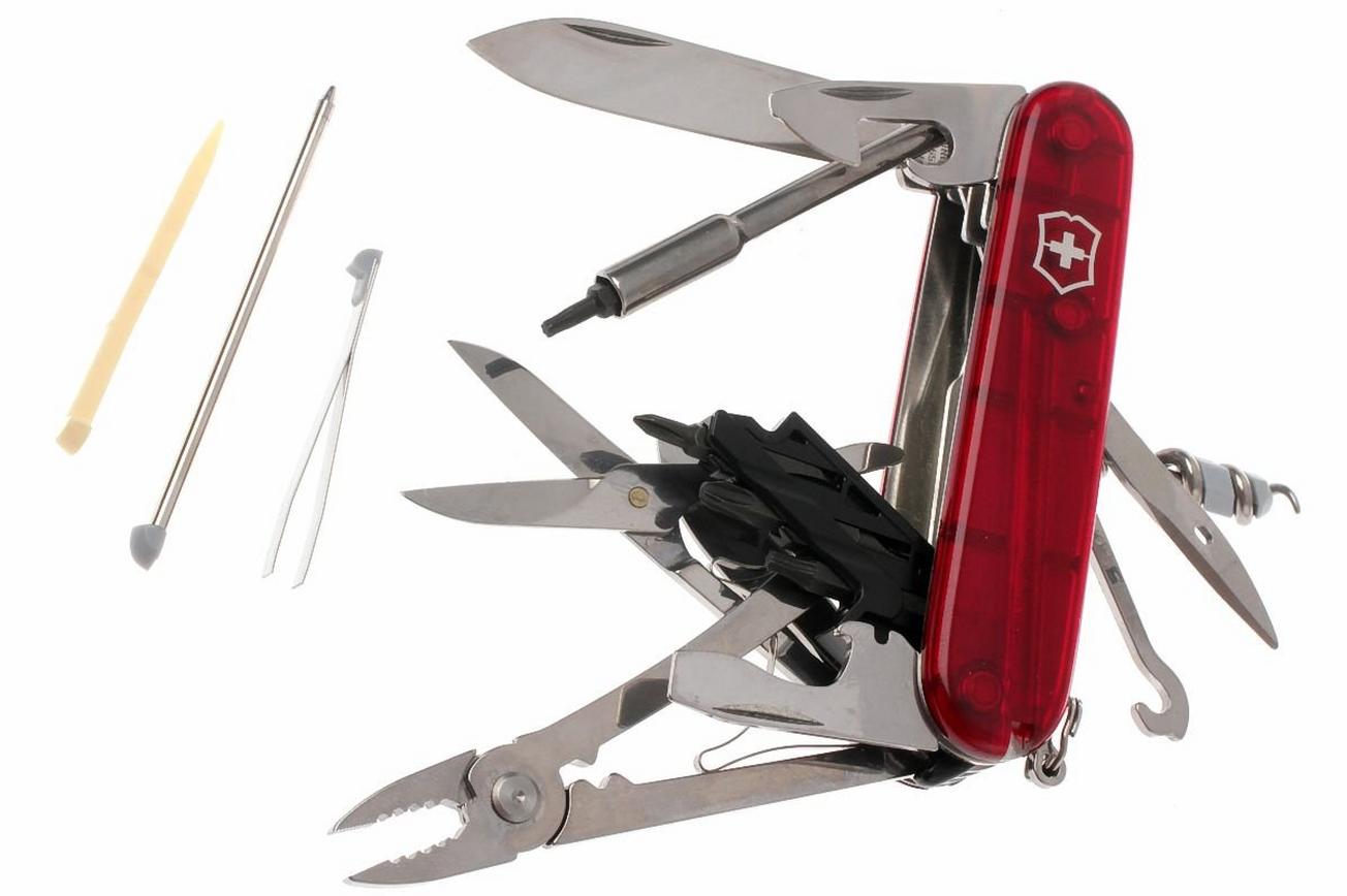 Victorinox CyberTool M transparant rood 1.7725.T Zwitsers zakmes