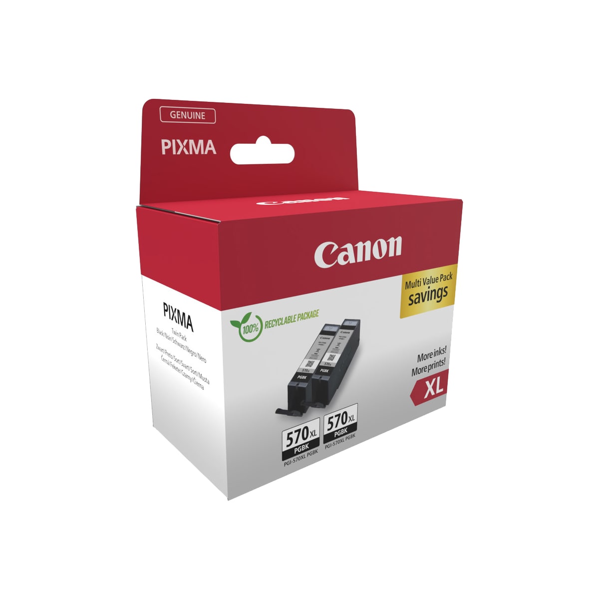 Canon blekkpatron PGI-570XL Sort (2 pakk)