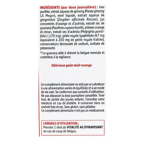 Forté Pharma Vitalité 4G Dynamisant 10 shots