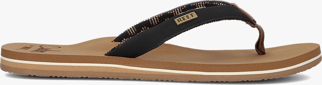 REEF zwarte reef teenslippers cushion sands