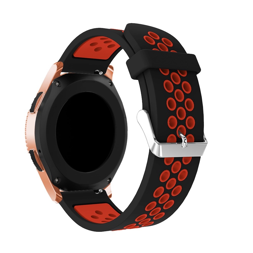 Samsung Galaxy Watch 3 (41mm) Silikon Armband Dual Color Dornschliesse - Schwarz / Rot