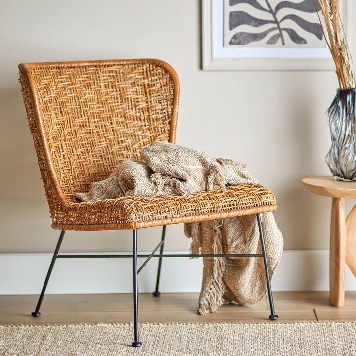 Bloomingville - Somme Loungestuhl, rattan natur