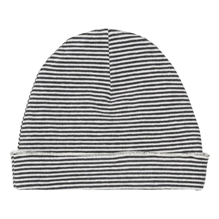 Gray Label Bonnet Rayé Coton Bio | Noir