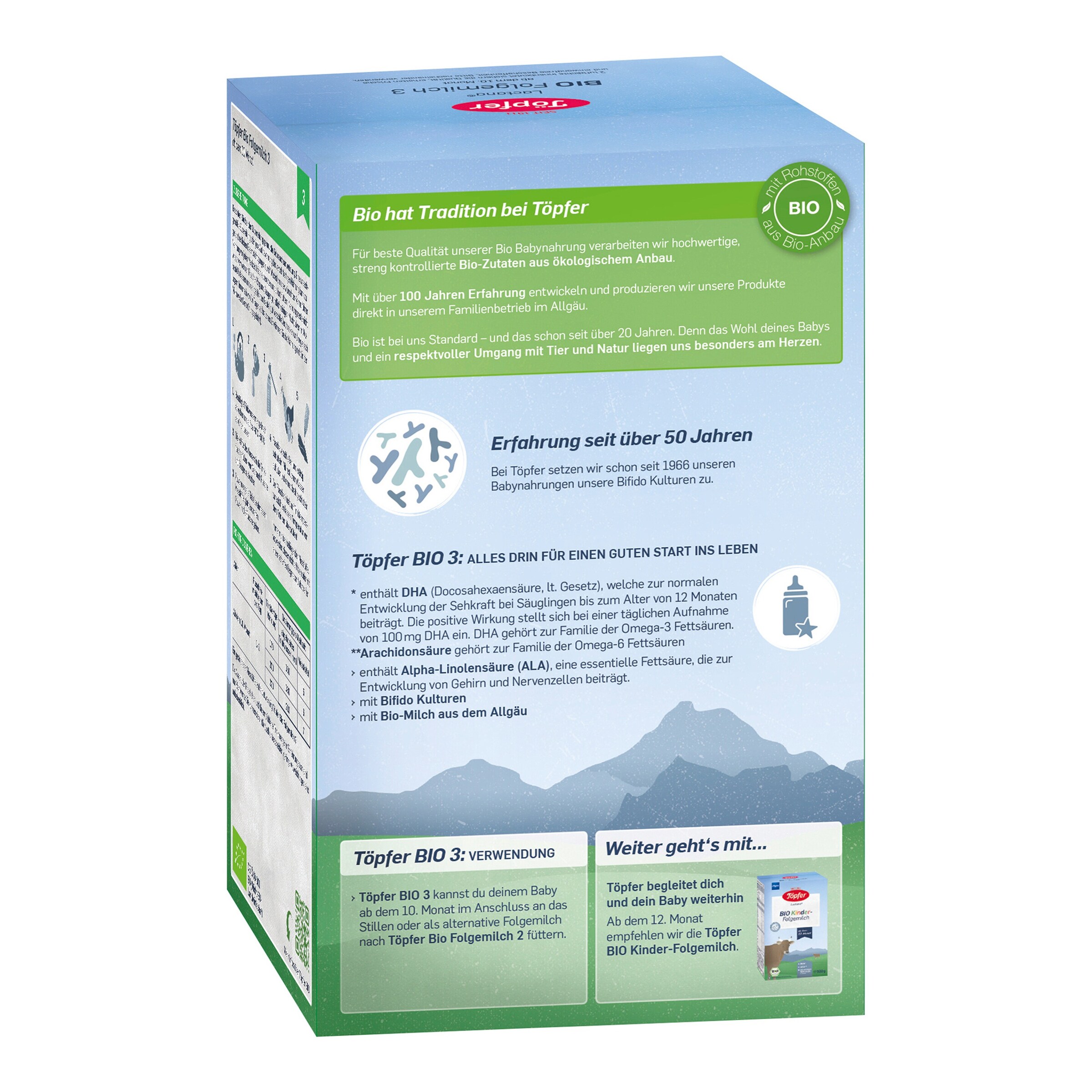 Töpfer Bundle 4er Pack Bio Folgemilch 3 600g