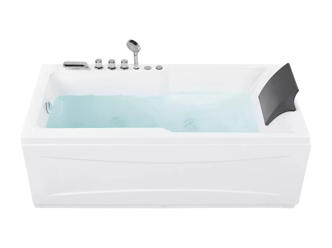 Baignoire balnéo angle droit blanche 169 x 81 cm ARTEMISA