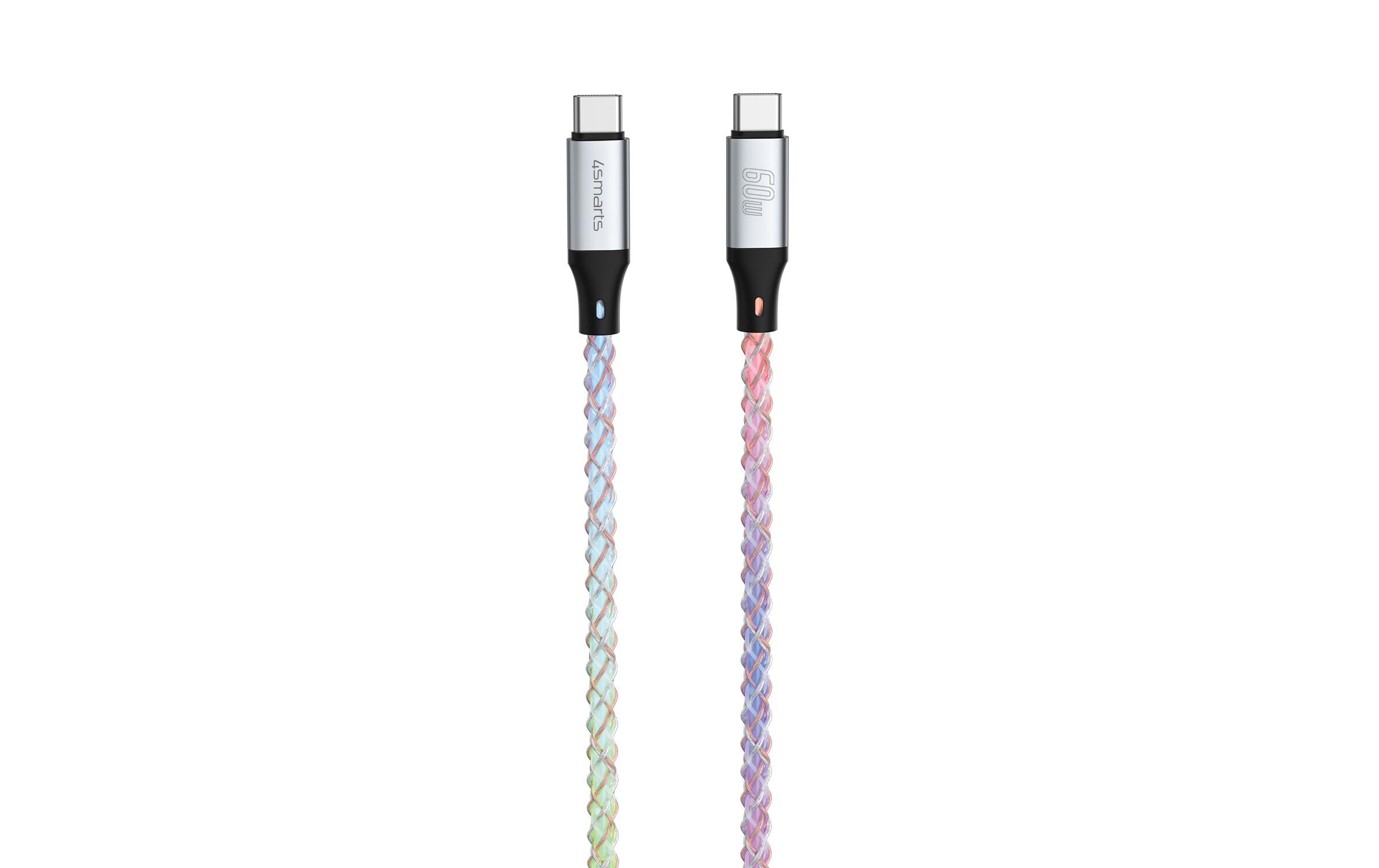 USB 2.0-Kabel USB-C RGBCord 60W USB C - USB C 1.5 mUSB-C auf USB-C Lade- und Datenkabel
