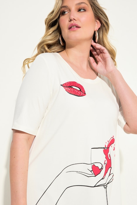 T-Shirt, A-Linie, Lifestyle-Druck, Halbarm
