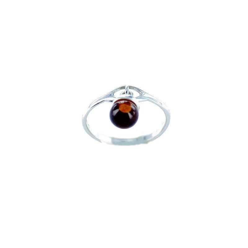 Bague argent 925 Ambre veritable de la mer Baltique
