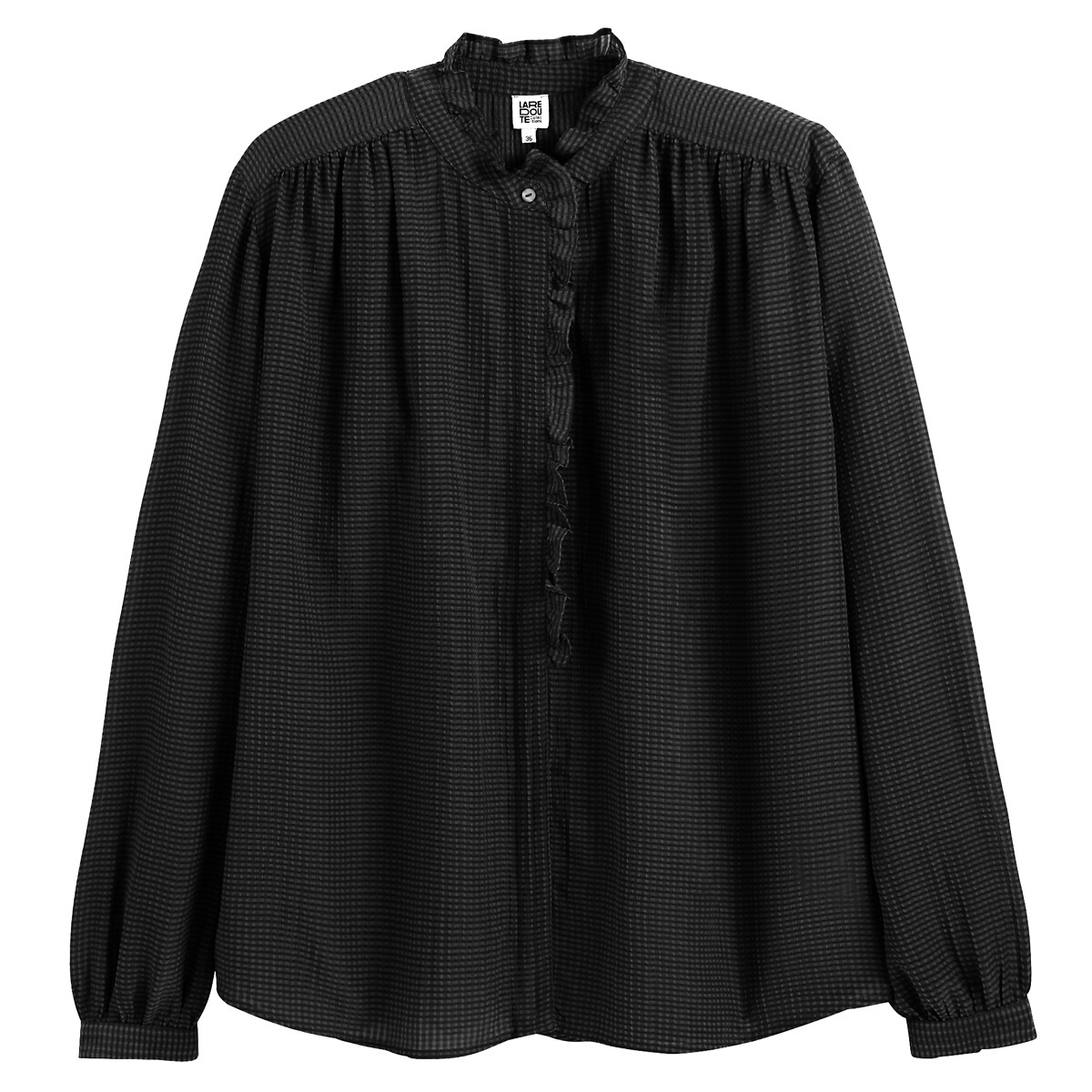 COLEÇÃO LA REDOUTE<br>Camisa com gola vitoriana e mangas compridas