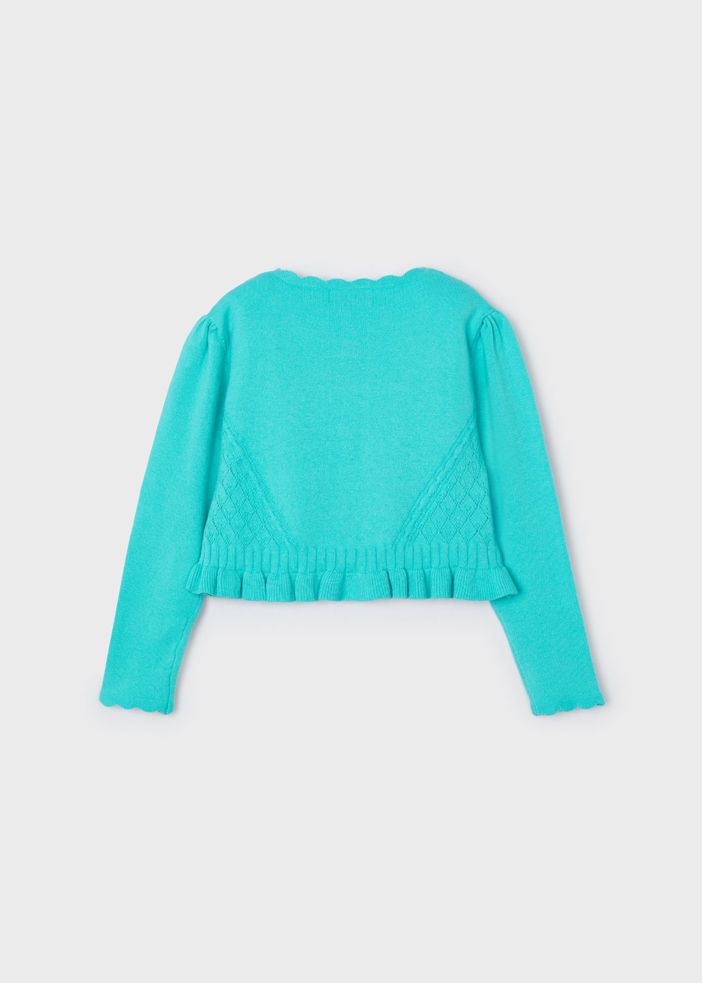 Casaquinho Better Cotton com detalhes vazados para meninas, branco