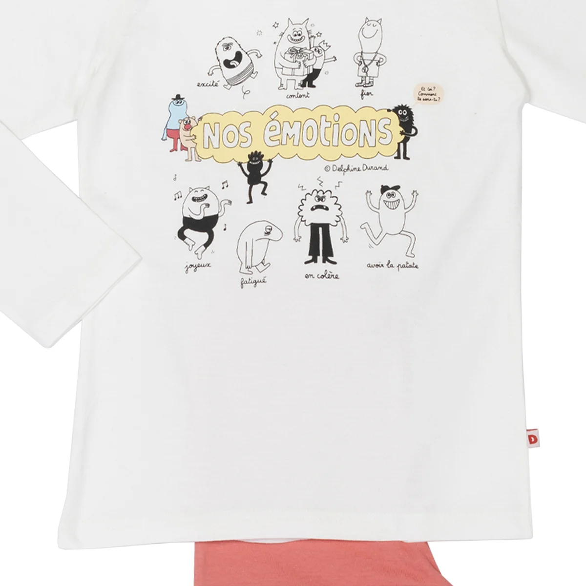Pyjama fille POPPIK écru/corail