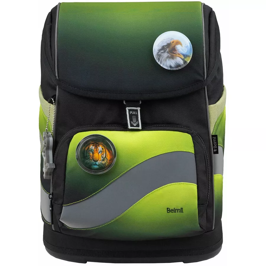 Belmil Schulranzen Premium Smarty Plus Set 5-teilig Black Green