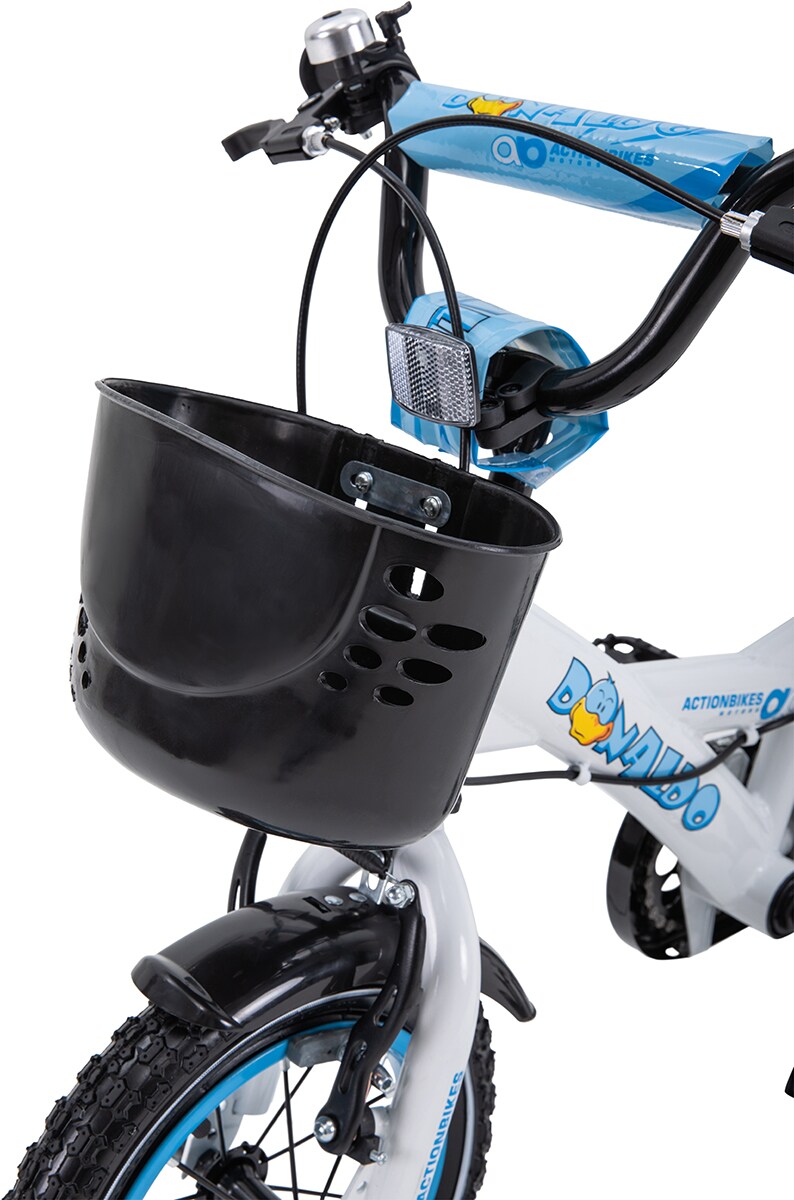 Actionbikes Kinderfahrrad Donaldo 12 Zoll, V-Brake-Bremsen, höhenverstellbar, Stützräder, Korb