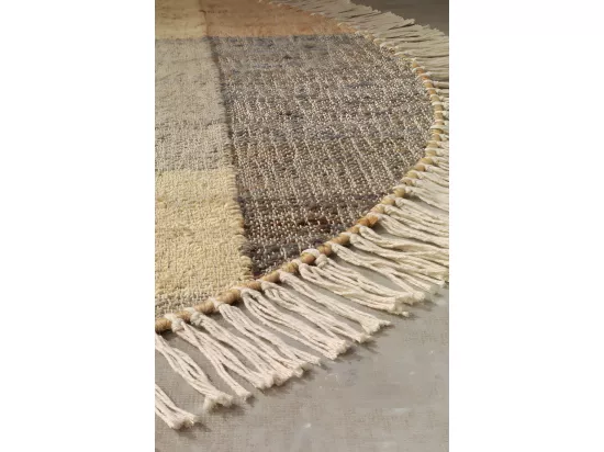 Tapis en jute, laine et coton 240 cm diametre